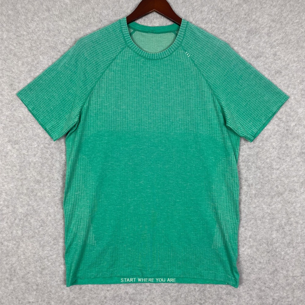 Lululemon Shirt Mens L Green Metal Vent Tech Short Sleeve